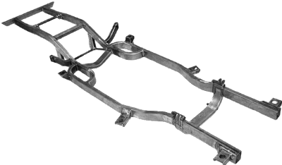 A bare chassis frame.