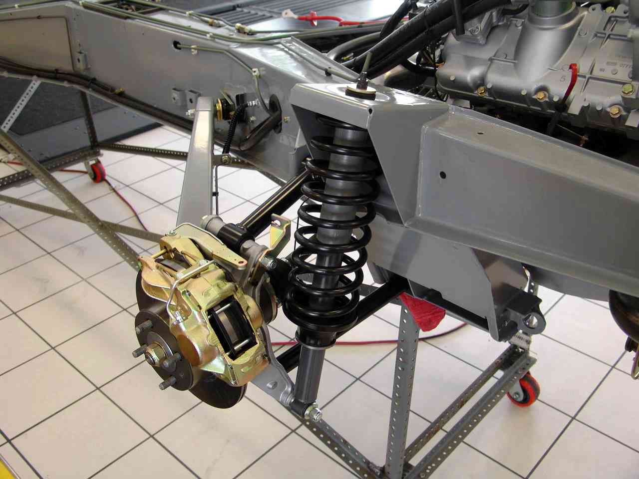 The Front Suspension in a Refurbished Delorean