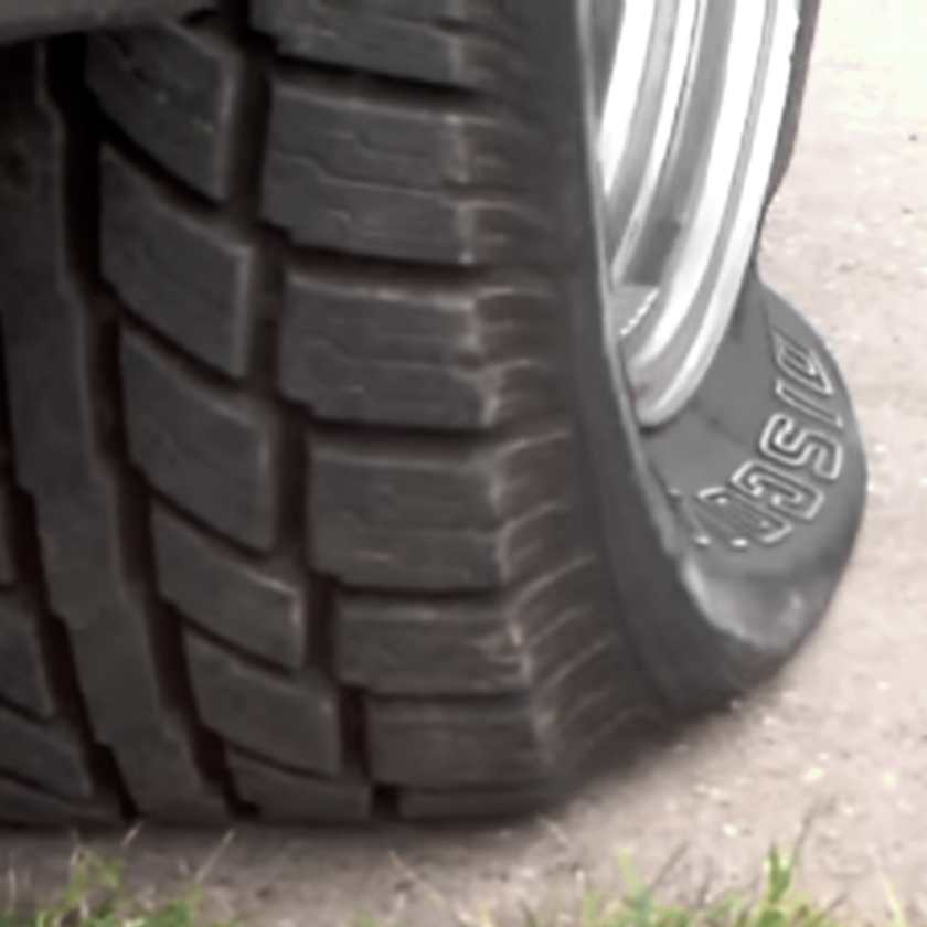 A leaking tire.