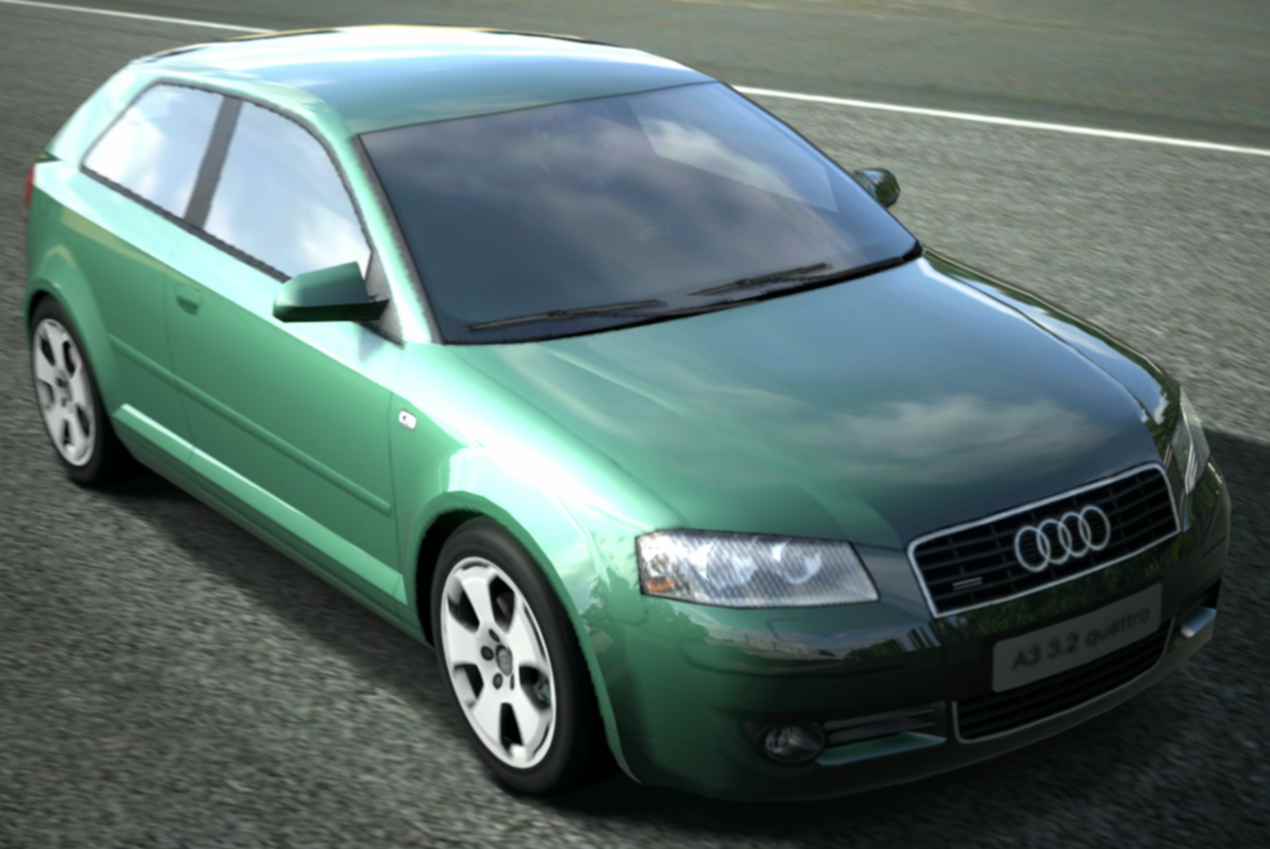 A green Audi A3 3.2 Quattro