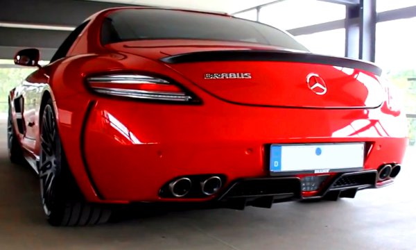 A red Brabus SLS Mercedes