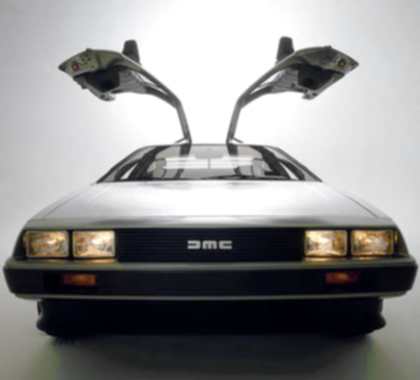 The front of a DeLorean DMC-12