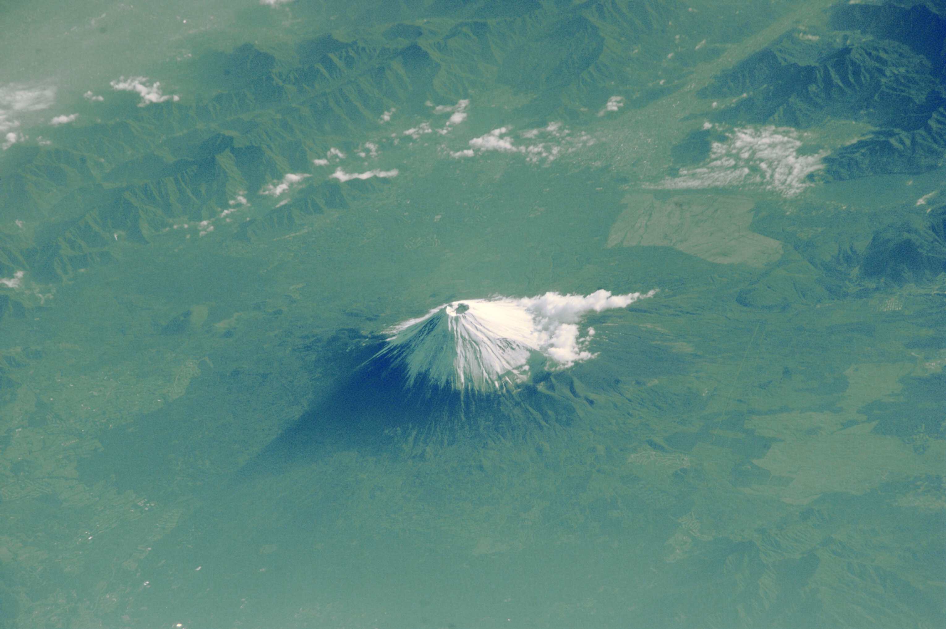 A photo of Mount Fuji taken from the International Space Station