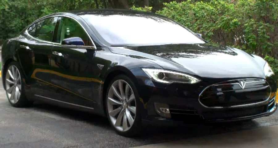 A black 2012 Tesla Model S